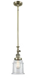 Stem Hung 6.5" Brushed Satin Nickel Mini Pendant - Clear Canton Glass LED