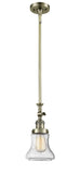 Stem Hung 6.5" Brushed Satin Nickel Mini Pendant - Seedy Bellmont Glass LED