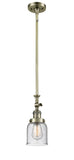 Stem Hung 5" Brushed Satin Nickel Mini Pendant - Seedy Small Bell Glass LED