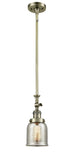 Stem Hung 5" Brushed Satin Nickel Mini Pendant - Silver Plated Mercury Small Bell Glass LED