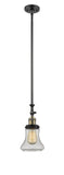 Stem Hung 6.5" Brushed Satin Nickel Mini Pendant - Seedy Bellmont Glass LED