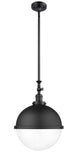 1-Light 12.875" Matte Black Pendant - Clear Hampden LED