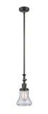 206-OB-G194 Stem Hung 6.5" Oil Rubbed Bronze Mini Pendant - Seedy Bellmont Glass - LED Bulb - Dimmensions: 6.5 x 6.5 x 14<br>Minimum Height : 23.375<br>Maximum Height : 47.5 - Sloped Ceiling Compatible: Yes