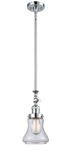 206-PC-G192 Stem Hung 6.5" Polished Chrome Mini Pendant - Clear Bellmont Glass - LED Bulb - Dimmensions: 6.5 x 6.5 x 14<br>Minimum Height : 23.375<br>Maximum Height : 47.5 - Sloped Ceiling Compatible: Yes