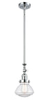 Stem Hung 6.75" Brushed Satin Nickel Mini Pendant - Clear Olean Glass LED