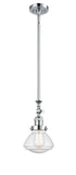 Stem Hung 6.75" Brushed Satin Nickel Mini Pendant - Seedy Olean Glass LED