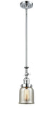 Stem Hung 5" Brushed Satin Nickel Mini Pendant - Silver Plated Mercury Small Bell Glass LED