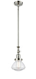 Stem Hung 6.75" Brushed Satin Nickel Mini Pendant - Clear Olean Glass LED