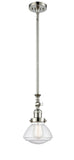 Stem Hung 6.75" Brushed Satin Nickel Mini Pendant - Seedy Olean Glass LED