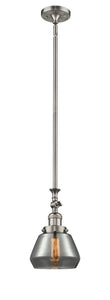 Stem Hung 7" Fulton Mini Pendant - Cone Plated Smoke Glass - Choice of Finish And Incandesent Or LED Bulbs