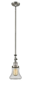 Stem Hung 6.5" Brushed Satin Nickel Mini Pendant - Seedy Bellmont Glass LED