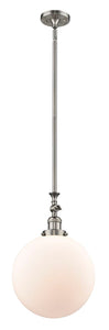 Stem Hung 12" Beacon Pendant - Globe-Orb Matte White Glass - Choice of Finish And Incandesent Or LED Bulbs