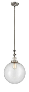 Stem Hung 12" Beacon Pendant - Globe-Orb Seedy Glass - Choice of Finish And Incandesent Or LED Bulbs