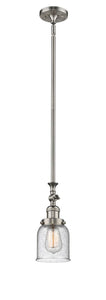 Stem Hung 5" Brushed Satin Nickel Mini Pendant - Seedy Small Bell Glass LED