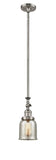 Stem Hung 5" Brushed Satin Nickel Mini Pendant - Silver Plated Mercury Small Bell Glass LED