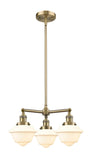 3-Light 20" Brushed Satin Nickel Chandelier - Matte White Cased Small Oxford Glass LED