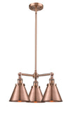 3-Light 21" Antique Copper Chandelier - Antique Copper Appalachian LED