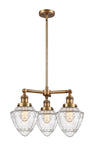 3-Light 20" Brushed Satin Nickel Chandelier - Seedy Small Bullet Glass LED