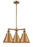 Brushed Brass Appalachian 3 Light Chandelier  - Brushed Brass Appalachian Shade - Vintage Dimmable Bulb Included