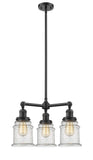 207-OB-G184 3-Light 18" Oil Rubbed Bronze Chandelier - Seedy Canton Glass - LED Bulb - Dimmensions: 18 x 18 x 13<br>Minimum Height : 22.375<br>Maximum Height : 46.375 - Sloped Ceiling Compatible: Yes