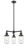 207-OB-G314 3-Light 17" Oil Rubbed Bronze Chandelier - Seedy Dover Glass - LED Bulb - Dimmensions: 17 x 17 x 10.75<br>Minimum Height : 21.625<br>Maximum Height : 45.625 - Sloped Ceiling Compatible: Yes