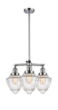 3-Light 20" Brushed Satin Nickel Chandelier - Seedy Small Bullet Glass LED