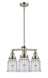 207-PN-G184 3-Light 18" Polished Nickel Chandelier - Seedy Canton Glass - LED Bulb - Dimmensions: 18 x 18 x 13<br>Minimum Height : 22.375<br>Maximum Height : 46.375 - Sloped Ceiling Compatible: Yes