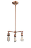 Innovations Lightging 207-AC-LED 3-Light 15" Antique Copper Chandelier -  No Shade - Bulbs Included