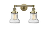 2-Light 16.5" Brushed Satin Nickel Bath Vanity Light - Seedy Bellmont Glass LED