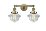 2-Light 17" Brushed Satin Nickel Bath Vanity Light - Clear Small Oxford Glass LED