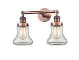 208-AC-G192 2-Light 16.5" Antique Copper Bath Vanity Light - Clear Bellmont Glass - LED Bulb - Dimmensions: 16.5 x 10 x 11 - Glass Up or Down: Yes