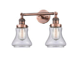 208-AC-G194 2-Light 16.5" Antique Copper Bath Vanity Light - Seedy Bellmont Glass - LED Bulb - Dimmensions: 16.5 x 10 x 11 - Glass Up or Down: Yes