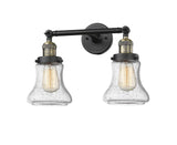 208-BAB-G194 2-Light 16.5" Black Antique Brass Bath Vanity Light - Seedy Bellmont Glass - LED Bulb - Dimmensions: 16.5 x 10 x 11 - Glass Up or Down: Yes