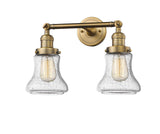 208-BB-G194 2-Light 16.5" Brushed Brass Bath Vanity Light - Seedy Bellmont Glass - LED Bulb - Dimmensions: 16.5 x 10 x 11 - Glass Up or Down: Yes