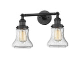 208-BK-G194 2-Light 16.5" Matte Black Bath Vanity Light - Seedy Bellmont Glass - LED Bulb - Dimmensions: 16.5 x 10 x 11 - Glass Up or Down: Yes