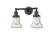 208-OB-G194 2-Light 16.5" Oil Rubbed Bronze Bath Vanity Light - Seedy Bellmont Glass - LED Bulb - Dimmensions: 16.5 x 10 x 11 - Glass Up or Down: Yes