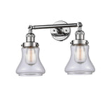 2-Light 16.5" Brushed Satin Nickel Bath Vanity Light - Clear Bellmont Glass LED