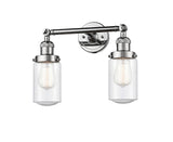 208-PC-G314 2-Light 14" Polished Chrome Bath Vanity Light - Seedy Dover Glass - LED Bulb - Dimmensions: 14 x 7.5 x 10.75 - Glass Up or Down: Yes
