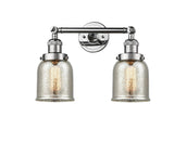 208-PC-G58 2-Light 15" Polished Chrome Bath Vanity Light - Silver Plated Mercury Small Bell Glass - LED Bulb - Dimmensions: 15 x 8 x 12 - Glass Up or Down: Yes
