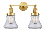 208-SG-G192 2-Light 16.5" Satin Gold Bath Vanity Light - Clear Bellmont Glass - LED Bulb - Dimmensions: 16.5 x 10 x 11 - Glass Up or Down: Yes