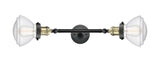 208L-BAB-G324 2-Light 6.75" Black Antique Brass Bath Vanity Light - Seedy Olean Glass - LED Bulb - Dimmensions: 6.75 x 10.375 x 28.875 - Glass Up or Down: Yes