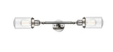 208L-PN-G314 2-Light 4.5" Polished Nickel Bath Vanity Light - Seedy Dover Glass - LED Bulb - Dimmensions: 4.5 x 7.5 x 31.875 - Glass Up or Down: Yes