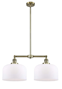 2-Light 21" Bell Island Light - Bell-Urn Matte White Glass - Choice of Finish And Incandesent Or LED Bulbs