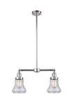 2-Light 21" Brushed Satin Nickel Island Light - Seedy Bellmont Glass LED