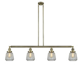 4-Light 50.875" Antique Brass Island Light - Clear Chatham Glass LED