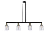 214-BAB-G182 4-Light 50.625" Black Antique Brass Island Light - Clear Canton Glass - LED Bulb - Dimmensions: 50.625 x 6 x 11<br>Minimum Height : 21.5<br>Maximum Height : 45.5 - Sloped Ceiling Compatible: Yes