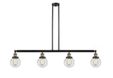 214-BAB-G202-6 4-Light 50.625" Black Antique Brass Island Light - Clear Beacon Glass - LED Bulb - Dimmensions: 50.625 x 6 x 10.875<br>Minimum Height : 20<br>Maximum Height : 44 - Sloped Ceiling Compatible: Yes