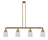 4-Light 50.625" Antique Brass Island Light - Clear Canton Glass LED