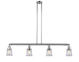 214-PC-G182S 4-Light 50.625" Polished Chrome Island Light - Clear Small Canton Glass - LED Bulb - Dimmensions: 50.625 x 6 x 11<br>Minimum Height : 19.75<br>Maximum Height : 43.75 - Sloped Ceiling Compatible: Yes