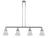 214-PC-G194 4-Light 50.875" Polished Chrome Island Light - Seedy Bellmont Glass - LED Bulb - Dimmensions: 50.875 x 6.25 x 11<br>Minimum Height : 20.5<br>Maximum Height : 44.5 - Sloped Ceiling Compatible: Yes